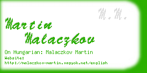 martin malaczkov business card